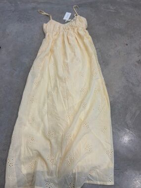 Women's Eyelet Maxi Sundress - Cream